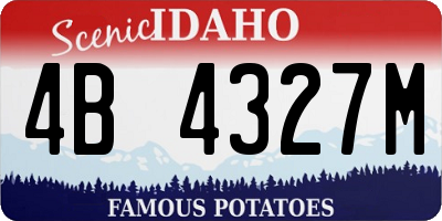 ID license plate 4B4327M