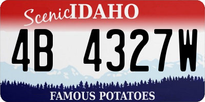 ID license plate 4B4327W