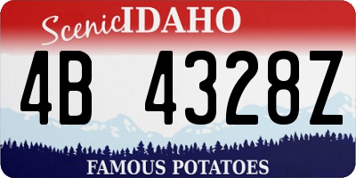 ID license plate 4B4328Z