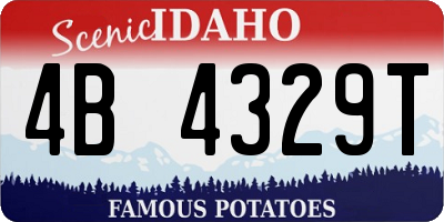 ID license plate 4B4329T