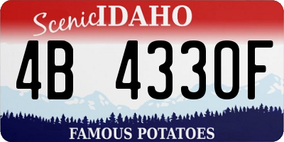 ID license plate 4B4330F