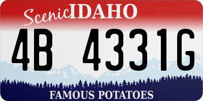 ID license plate 4B4331G