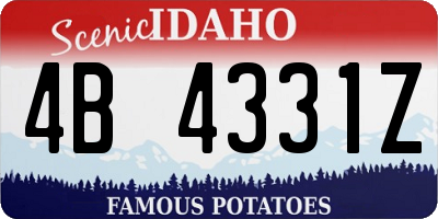 ID license plate 4B4331Z