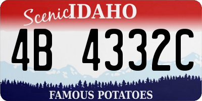 ID license plate 4B4332C