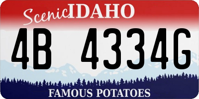 ID license plate 4B4334G
