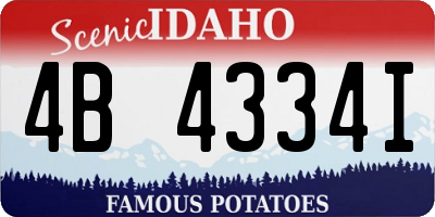 ID license plate 4B4334I