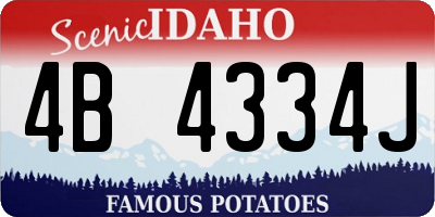 ID license plate 4B4334J