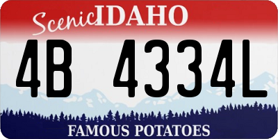 ID license plate 4B4334L