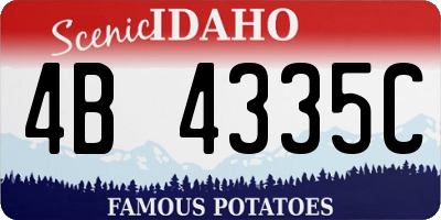 ID license plate 4B4335C