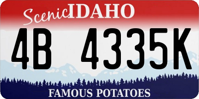 ID license plate 4B4335K