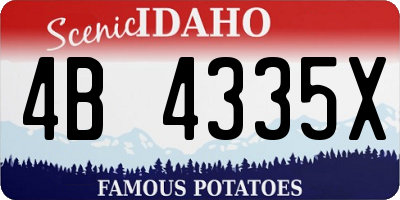 ID license plate 4B4335X