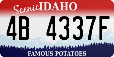 ID license plate 4B4337F
