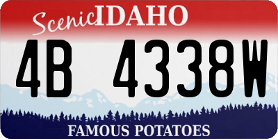 ID license plate 4B4338W