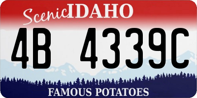 ID license plate 4B4339C