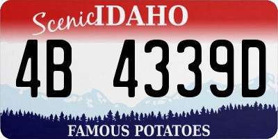 ID license plate 4B4339D