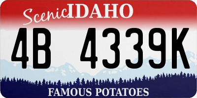 ID license plate 4B4339K