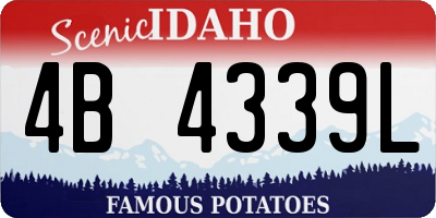 ID license plate 4B4339L