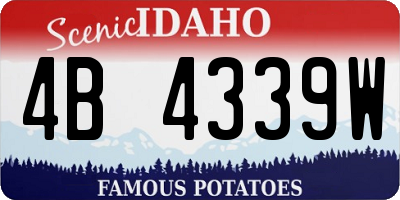 ID license plate 4B4339W