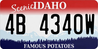 ID license plate 4B4340W