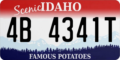 ID license plate 4B4341T