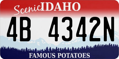 ID license plate 4B4342N