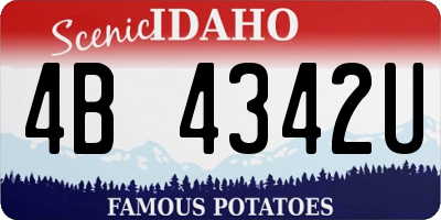ID license plate 4B4342U