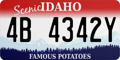 ID license plate 4B4342Y