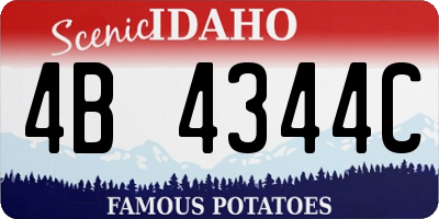 ID license plate 4B4344C