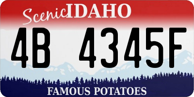 ID license plate 4B4345F