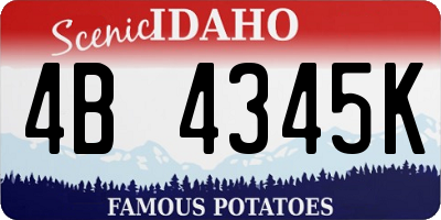 ID license plate 4B4345K