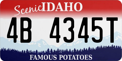 ID license plate 4B4345T