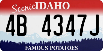 ID license plate 4B4347J