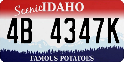 ID license plate 4B4347K