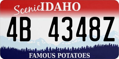 ID license plate 4B4348Z