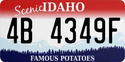 ID license plate 4B4349F