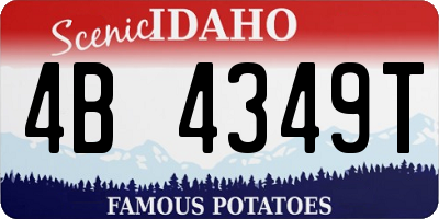ID license plate 4B4349T