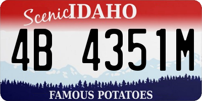 ID license plate 4B4351M