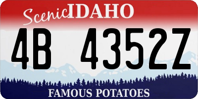 ID license plate 4B4352Z
