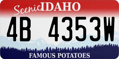 ID license plate 4B4353W
