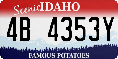 ID license plate 4B4353Y