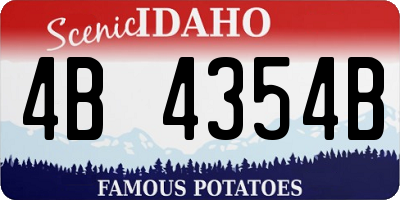 ID license plate 4B4354B