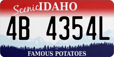 ID license plate 4B4354L