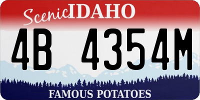 ID license plate 4B4354M