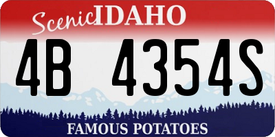 ID license plate 4B4354S
