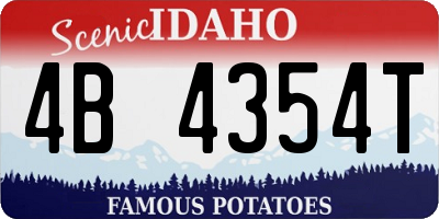 ID license plate 4B4354T
