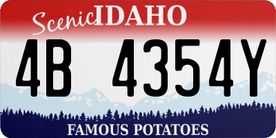ID license plate 4B4354Y