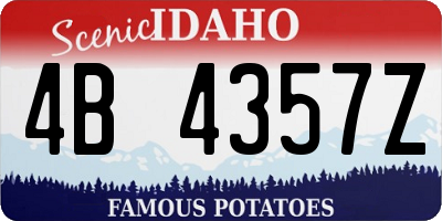 ID license plate 4B4357Z