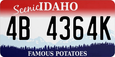 ID license plate 4B4364K
