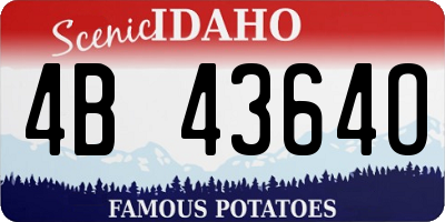 ID license plate 4B4364O