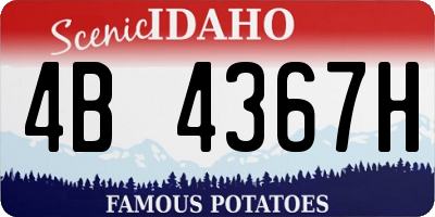 ID license plate 4B4367H